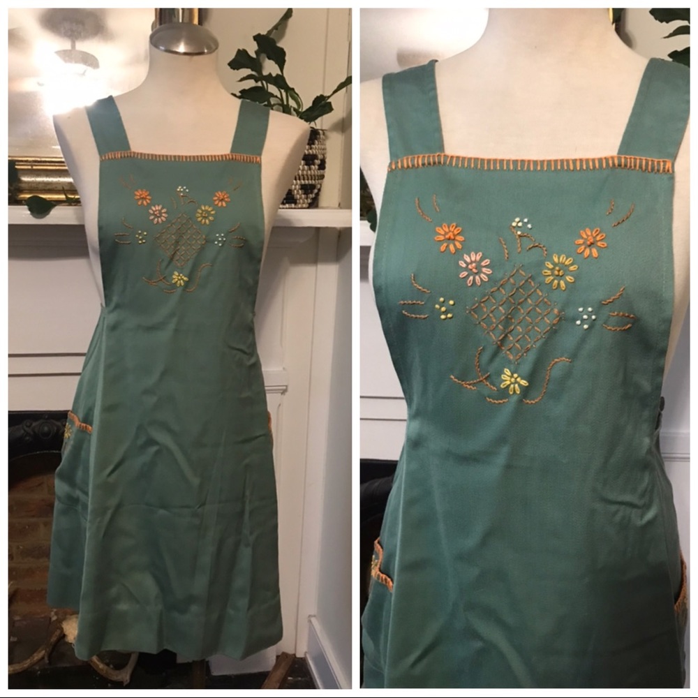 Vintage Handmade Apron Pinafore Dress